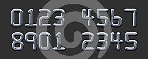 Detailed realistic metallic credit card numbers. Vector illustration