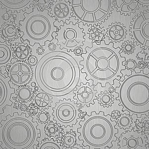 A detailed, seamless background pattern of mechanical gears vector design Generative AI