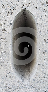 Detailed section of a pretensioned concrete slab for construction