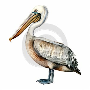Detailed Shading: Captivating Illustrations Of Isolated Pelican Species