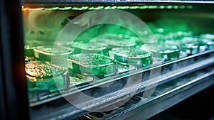 Detailed shot of a glass annealing oven, where