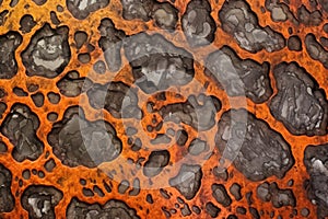 detailed shot of hardened magma with geometric patterns