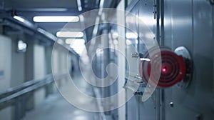 A detailed shot of the smoke detectors and fire sprinkler system in the stadiums tunnels