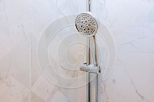 Detailed of a shower head with shower of water