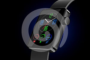 Detailed Smart Watch Fitness Tracker with Crown - 3D Illustration