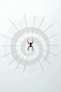 Detailed Spider Web Illustration Isolated on White