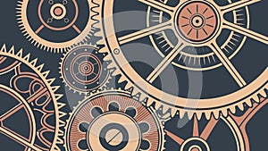 Detailed Steampunk Gears Abstract Background Vector, vector design Generative AI
