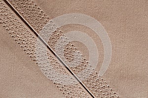 Detailed stitching of Kandura, the ankle-length garment
