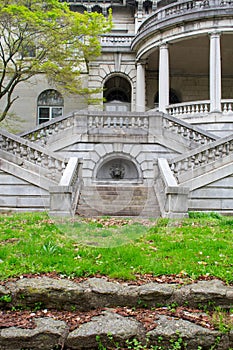 Detailed Stone Steps Leading Up to a Mansion