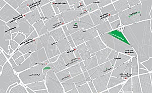 Detailed street map of Riyadh in KSA. photo