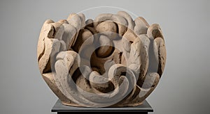 Abstract Organic Clay Sculpture on Display
