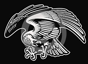 Detailed style of eagle mascot