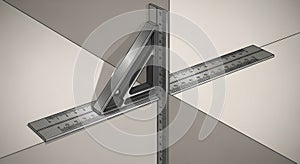 Combination Square Measuring Tool Technical Illustration