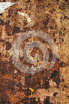 Detailed texture of old rusty metal plate surface