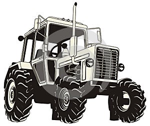 Detailed tractor silhouette