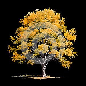 detailed tree, isolated on a white background, is a botanical the natural beauty of a tree's intricate details.