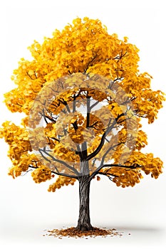 detailed tree, isolated on a white background, is a botanical the natural beauty of a tree's intricate details.