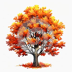 detailed tree, isolated on a white background, is a botanical the natural beauty of a tree\'s intricate details.