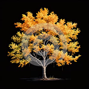 detailed tree, isolated on a white background, is a botanical the natural beauty of a tree\'s intricate details.