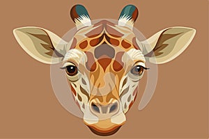 A realistic giraffe head vector artwork illustration photo