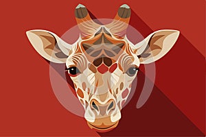 A realistic giraffe head vector artwork illustration photo