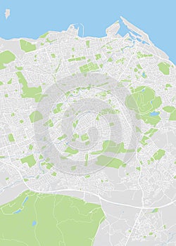 Detailed vector color map of Edinburgh