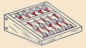 Classic abacus calculation tool, mathematics and education for learning resources vector design Generative AI