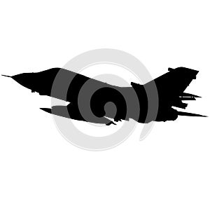 Detailed vector illustration of an Air Force Panavia 200 PA-200 Tornado fighter jet. silhouette Panavia 200 Pa 200