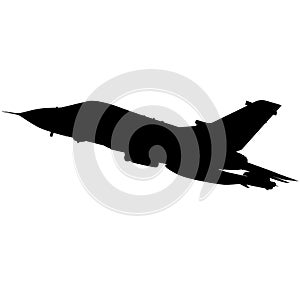 Detailed vector illustration of an Air Force Panavia 200 PA-200 Tornado fighter jet. silhouette Panavia 200 Pa 200