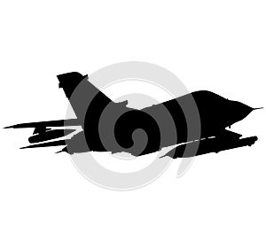 Detailed vector illustration of an Air Force Panavia 200 PA-200 Tornado fighter jet. silhouette Panavia 200 Pa 200