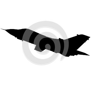 Detailed vector illustration of an Air Force Panavia 200 PA-200 Tornado fighter jet. silhouette Panavia 200 Pa 200