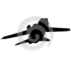 Detailed vector illustration of an Air Force Panavia 200 PA-200 Tornado fighter jet. silhouette Panavia 200 Pa 200