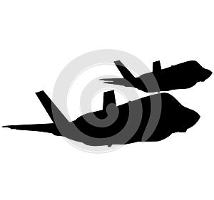 Detailed vector illustration of an Air Force stealth F-35 Lightning II fighter jet. Isolated realistic silhouette F 35 jet fighter