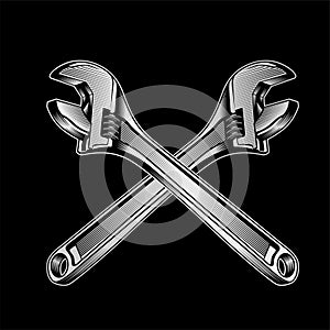 Detailed vector illustration of a wrench