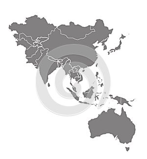 Detailed vector map of Asia Pacific Region