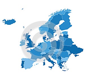 Detailed vector map Europe