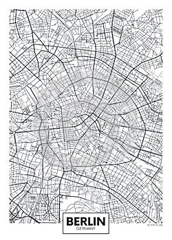 Detailed vector poster city map Berlin