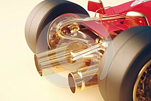 A detailed view of the antilock braking system installed on a car to prevent wheel lockup during racing. Speed drive photo