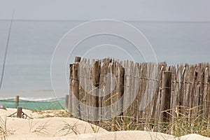 detailed view at the atlantic beach with fance