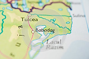 Detailed view of Babadag and Tulcea map area..