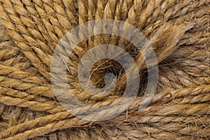 Detailed view of a ball of string.