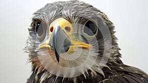Detailed view of bird of prey up close. This image can be used to depict beauty and strength of