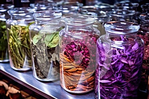 detailed view of botanicals used in gin production