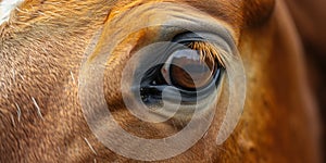 Close-Up of Brown Horses Eye