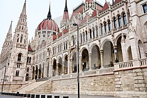 Detailed View of Budapest Parliament. Historical architecture