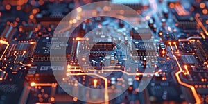 Computer Circuit Board Close Up