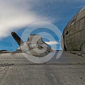 Detailed view of a Dakota DC3 aircraft