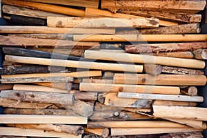 detailed view of different grades of hockey stick wood