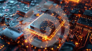 Close Up of Computer Circuit Board