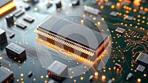 Detailed View of NOR Flash Memory Module on Circuit Board